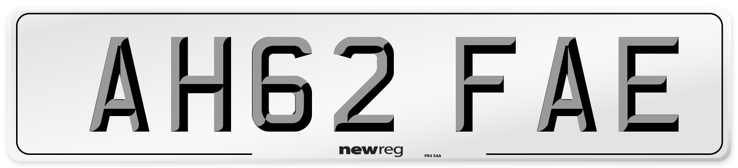 AH62 FAE Number Plate from New Reg